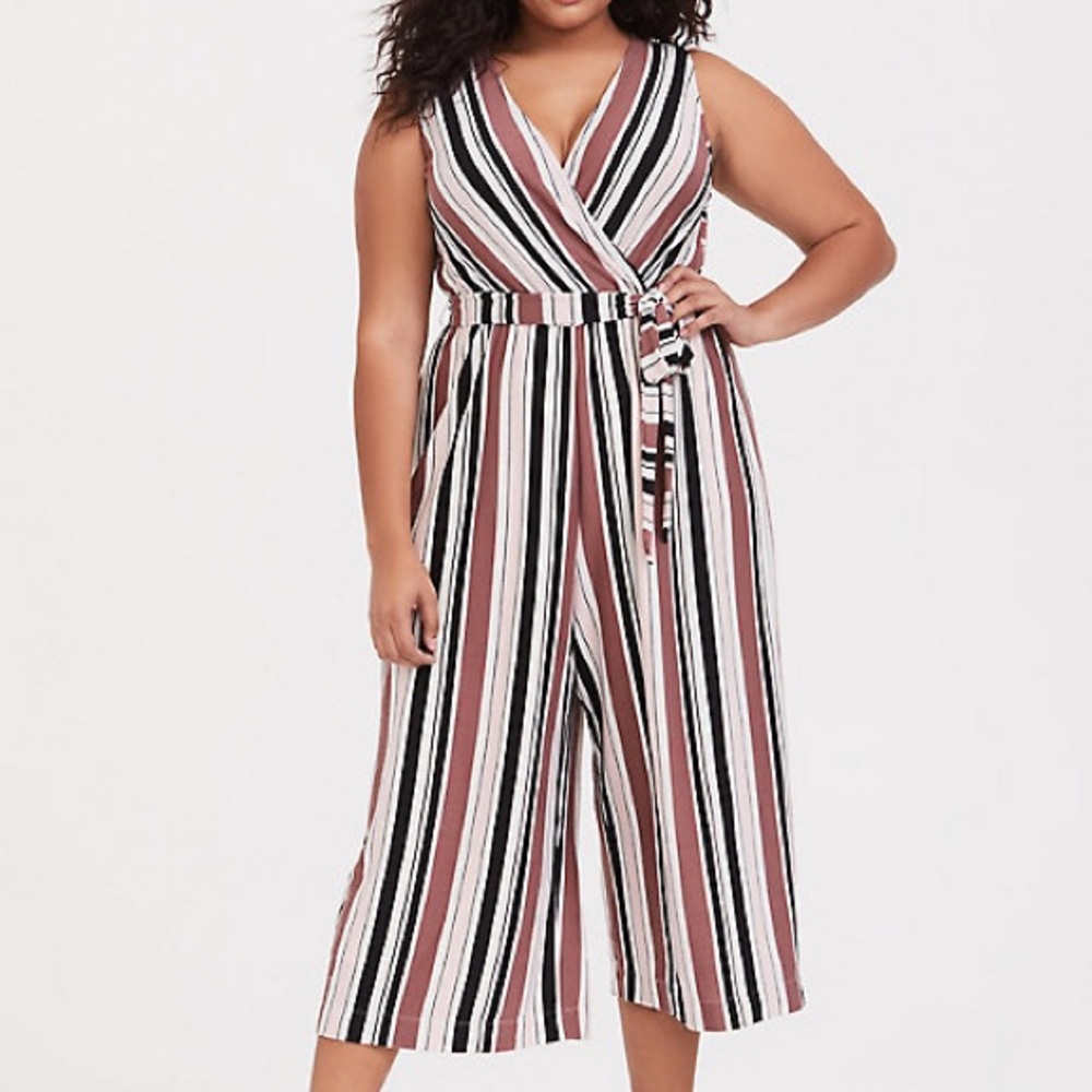 Torrid Striped Jumpsuit Like New Multiple Pictures